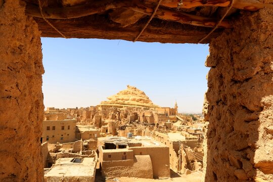 Old Shali fortress streets and houses and cityscape in Siwa oasis in Matrouh in Egypt