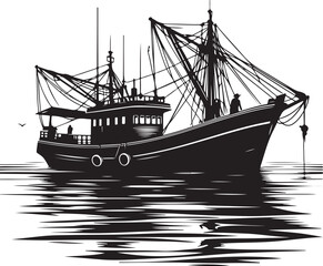 Fishing boat vector