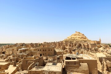 Old Shali fortress streets and houses and cityscape in Siwa oasis in Matrouh in Egypt