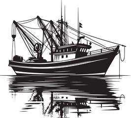 Fishing boat vector