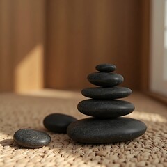 Zen stones on the mat