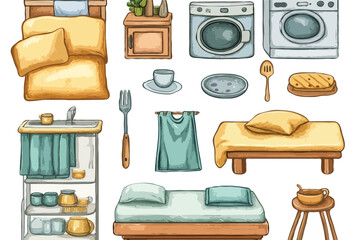 a set of house hold objects