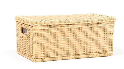 rectangular wicker storage basket with tightly woven