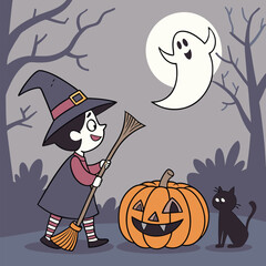 Halloween characters set