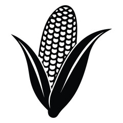 Corn Silhouette Icon – Maize Plant Graphic Art