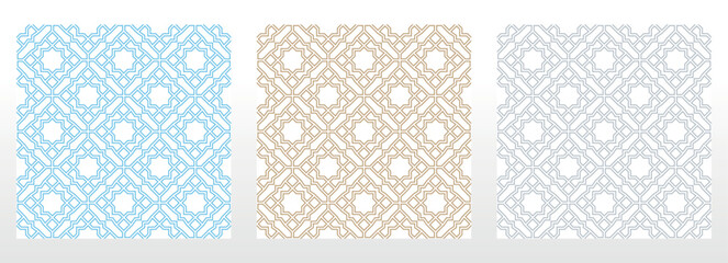 Set of abstract geometric patterns. Seamless vector backgrounds. Colored ornaments Graphic modern patterns Simple lattice graphic design