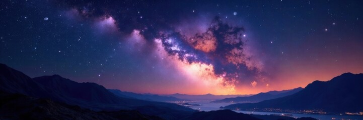 Fototapeta premium Milky Way Galaxy with Distant Stars and Planets , planets, space, galaxy