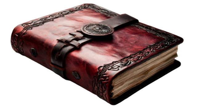 Intricate leather bound journal