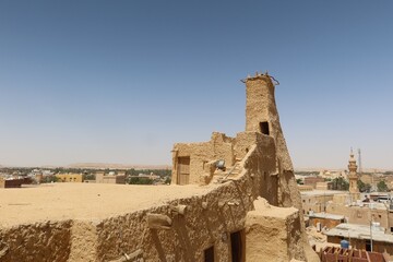 Old Shali fortress streets and houses and cityscape in Siwa oasis in Matrouh in Egypt