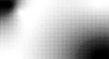 Black halftone effect on white background