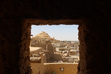Old Shali fortress streets and houses and cityscape in Siwa oasis in Matrouh in Egypt