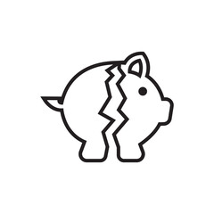 Broken piggy bank vector illustration on a white background