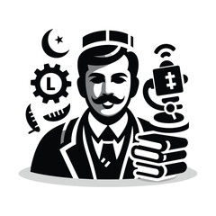 Muslim Wise Man Vector Illustration