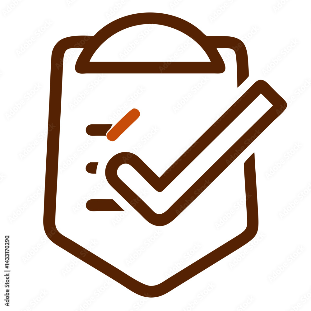 Poster checkmark icon with checklist design in simple style