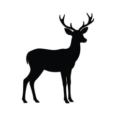 Fototapeta premium Deer Silhouette Clipart | Stag Outline Vector | Wildlife Animal Design