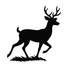 Deer Silhouette Clipart | Stag Outline Vector | Wildlife Animal Design