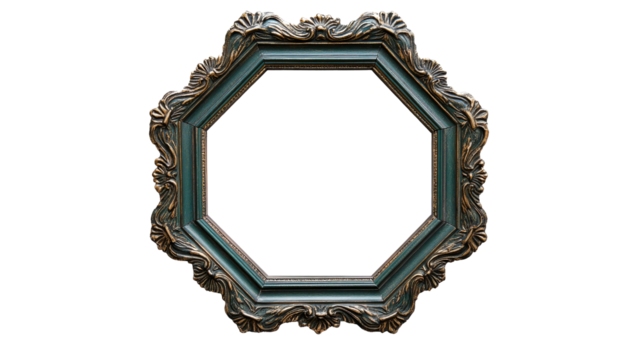 Decorative octagonal frame with intricate design