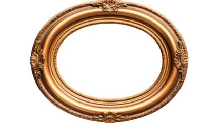 Elegant golden oval frame ready for display
