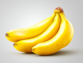 Bunch of ripe yellow bananas on white background