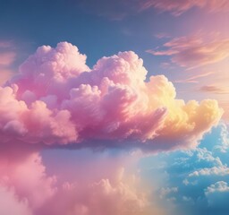 Fuzzy pink blue yellow ombre, cloud-like effect,  close up,  seamless,  sky