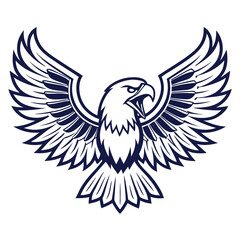 Fototapeta premium Aggressive-eagle-mascot-vector-with-open-wings 