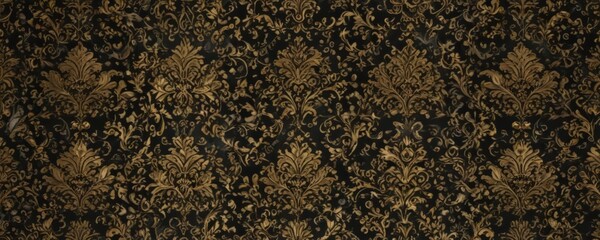 Intricate black & gold damask pattern, metallic sheen,  celebration,  premium