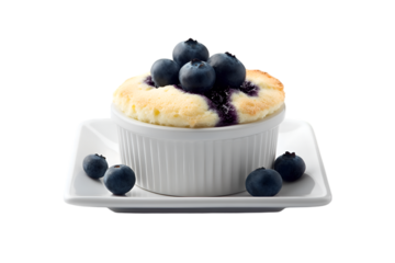 Delicious Blueberry Souffle in White Ramekin