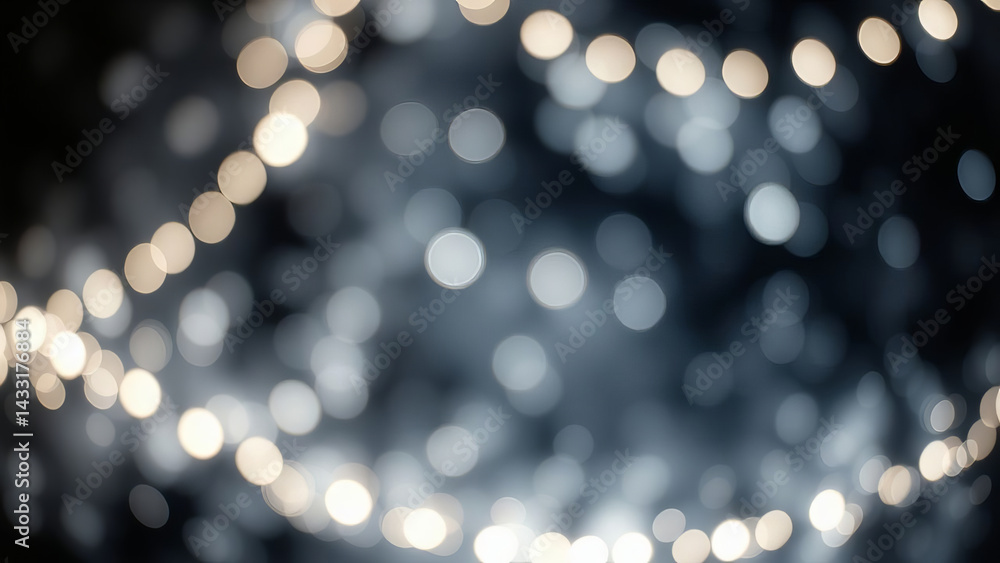 Poster mesmerizing abstract background featuring glittering vintage lights in silver and white, creating dr