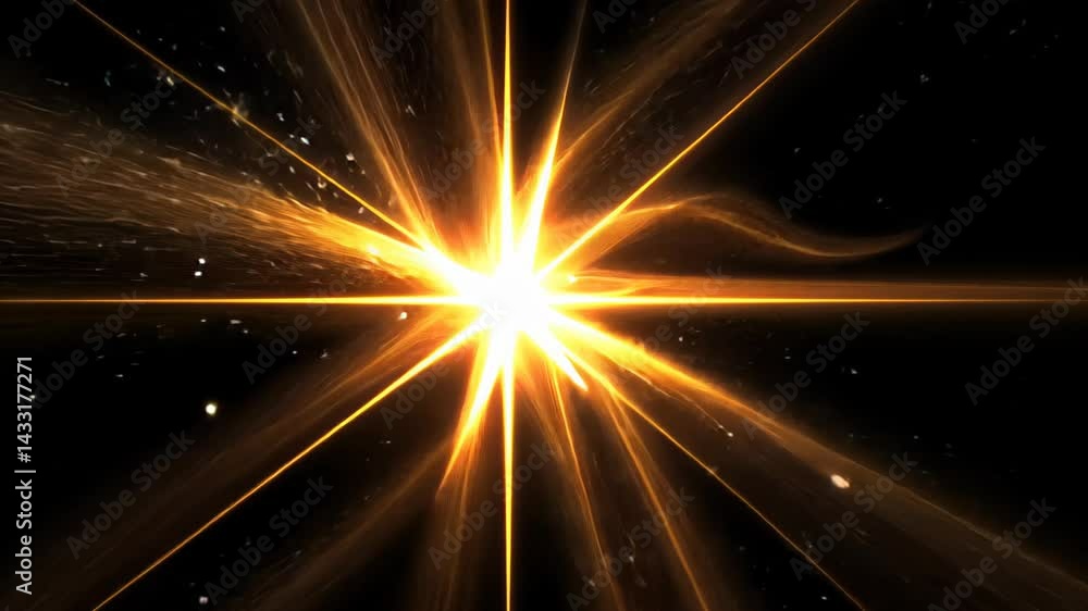Poster radiant burst of light shines through a cosmic darkness in a mesmerizing display of energy and brill