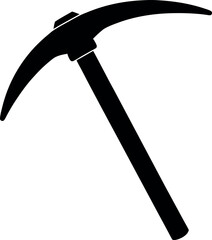 Pickaxe Silhouette in Black | Mining Tool Vector for Construction, Craft & Survival