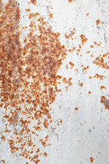 Painted old metal surface with rust appearing. The texture of painted metal.