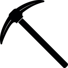 Pickaxe Silhouette in Black | Mining Tool Vector for Construction, Craft & Survival