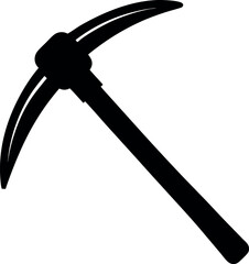 Pickaxe Silhouette in Black | Mining Tool Vector for Construction, Craft & Survival