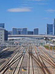 Obraz premium Railway tracks in Guangzhou China