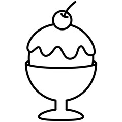 Whimsical Hand-Drawn Ice Cream Outline – Minimal Summer Treat SVG Illustration