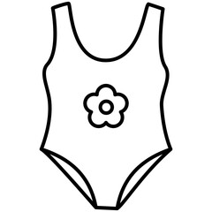 Cute Hand-Drawn Swimsuit Outline – Minimal Summer Swimwear SVG Illustration