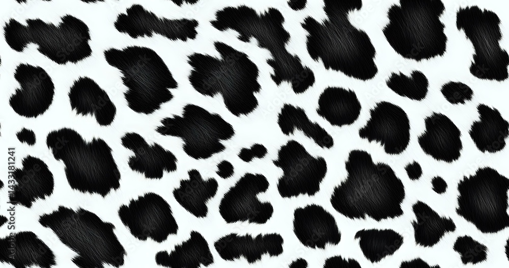 Poster black and white spotted animal print pattern with irregular shapes on white background creates class