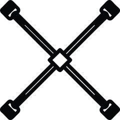  lug wrench silhouette on white background