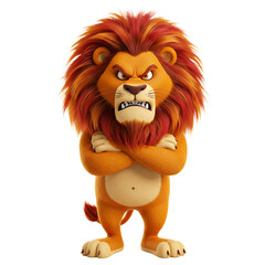 Angry Lion Cartoon Character Illustration: Stock Image