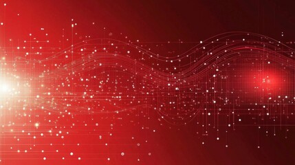 Abstract Red Digital Network Background