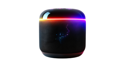Compact smart speaker with colorful lights