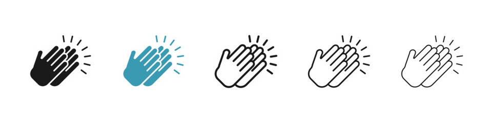 Clapping hands icon in flat style. Basic vector symbol illustration