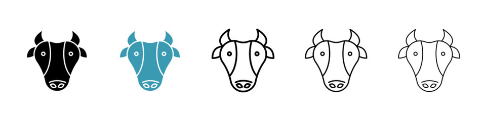 Cow icon in flat style. Basic vector symbol illustration