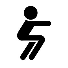 Squat Exercise Pictogram Silhouette Icon For Fitness And Health Training Design