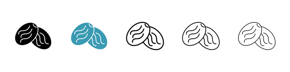 Dry fruit icon in flat style. Basic vector symbol illustration