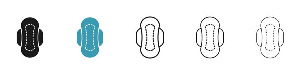 Feminine hygiene pad icon in flat style. Basic vector symbol illustration