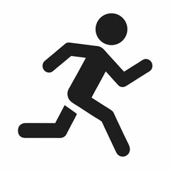Running Man Icon Silhouette Vector Illustration Simple Style Symbol Design