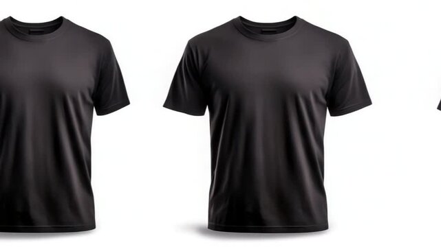 Two Black T-Shirts on White Background Mockup for Design