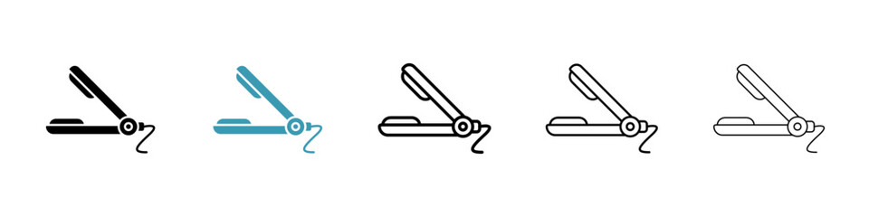 Hair straightener icon in flat style. Basic vector symbol illustration