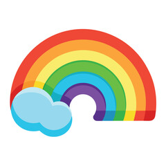 Obraz premium Rainbow-bubble-icon-flat-vector-on-white-background